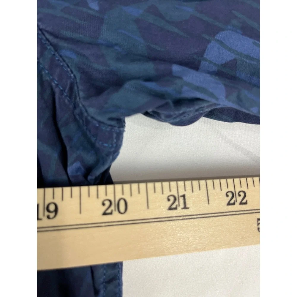 Banana Republic‎ Camden Fit Mens Blue Camo Long Sleeve Button Down Shirt Medium